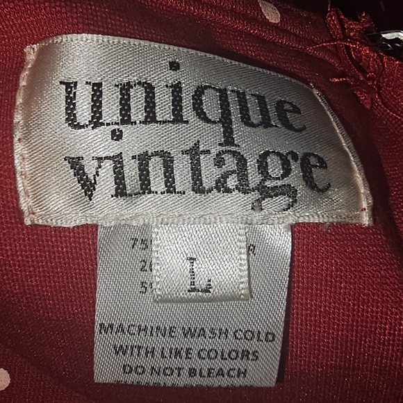 Unique Vintage Red and White Pencil Wiggle Cut Out Midi Dress W Belt SZ L Pin Up - Picture 7 of 15